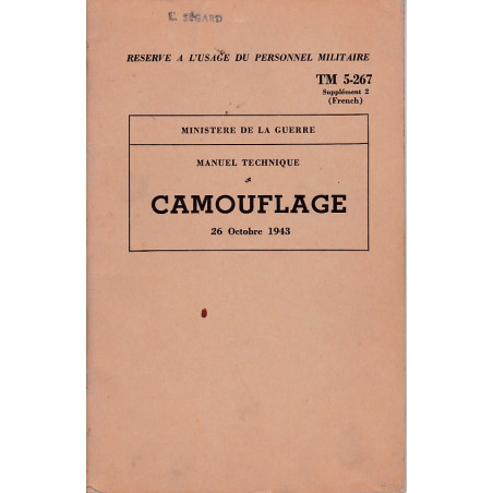 TM 5-267 supplément 2 MANUEL TECHNIQUE CAMOUFLAGE