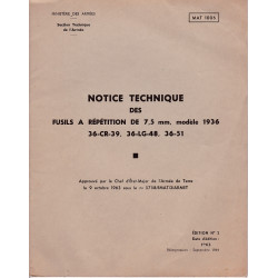 MAT 1006 TECHNICAL NOTICE FOR 7.5MM REPEATING RIFLES MODEL 1936 36-CR-39  36-LG-48  36-51