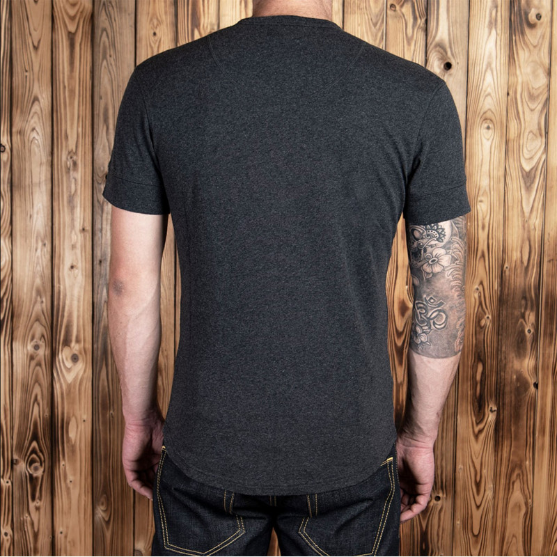 T-shirt Henley met knoopsluiting en korte mouwen donkergrijs - 1927 Henley Shirt short sleeve iron grey Pike Brothers