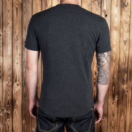 Dark grey short-sleeve Henley T-shirt - 1927 Henley Shirt short sleeve iron grey Pike Brothers