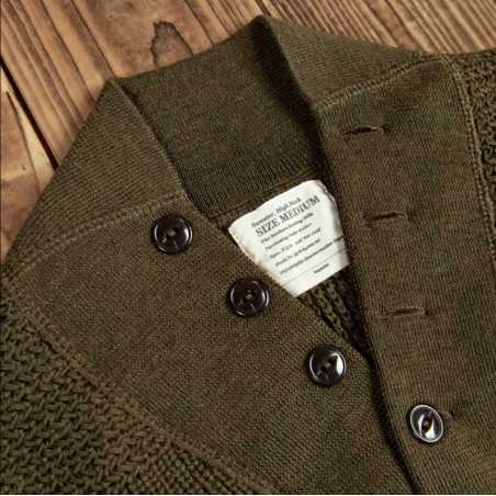 Pull 5 knoppen hoge hals US Army 1944 - High Neck Sweater olive - Pike Brothers