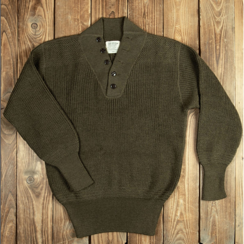 Pull 5 knoppen hoge hals US Army 1944 - High Neck Sweater olive - Pike Brothers