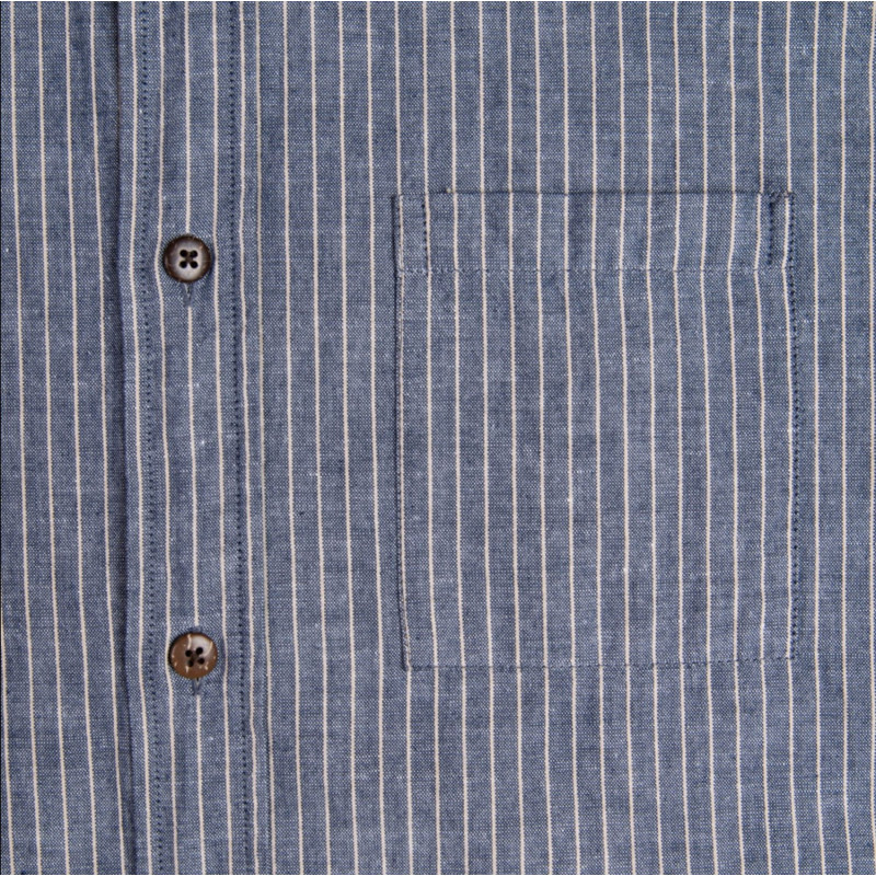 Katoenen mao-kraag overhemd - 1923 Buccanoy Shirt Brisbane Blue - Pike Brothers