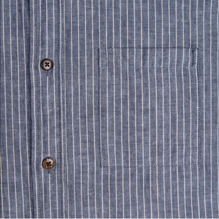 Katoenen mao-kraag overhemd - 1923 Buccanoy Shirt Brisbane Blue - Pike Brothers