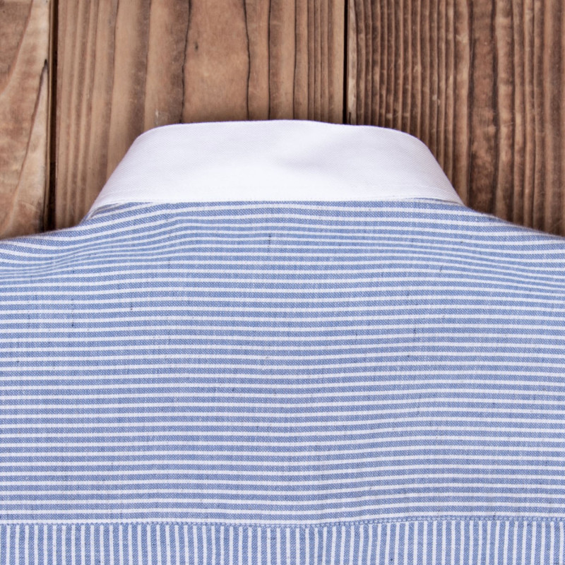 Katoenen overhemd - 1923 Buccaneer Shirt Guernsey blue stripes – Pike Brothers