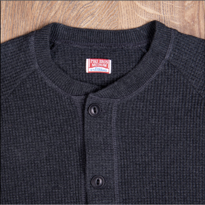T-SHIRT HENLEY STRUKTURIERT METALLGRAU - 1936...