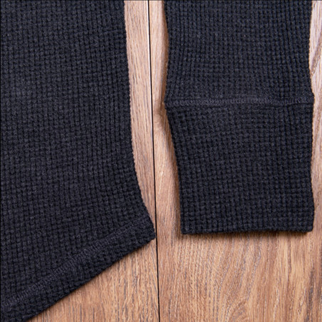 IRON GREY WAFFLE HENLEY T-SHIRT - 1936 WAFFLE SHIRT IRON GREY - PIKE BROTHERS