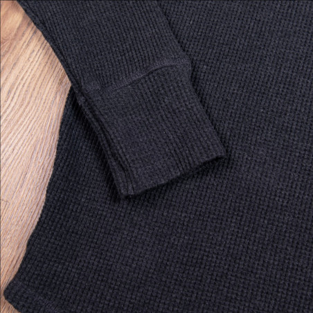 T-SHIRT HENLEY gaufré GRIS METAL- 1936 WAFFLE SHIRT IRON GREY - PIKE BROTHERS