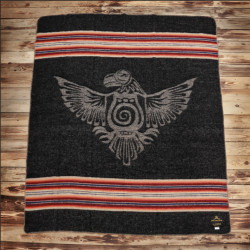 Deken Plaid 1969 Denakatee Depakatè wool blanket faded...