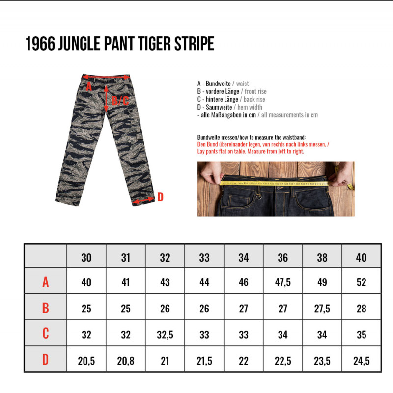 Hose 1966 Jungle Pant Tiger Stripe - Pike Brothers