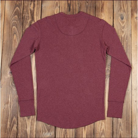 T-Shirt Henley rouge - 1927 Henley Shirt long sleeve granate red - Pike Brothers