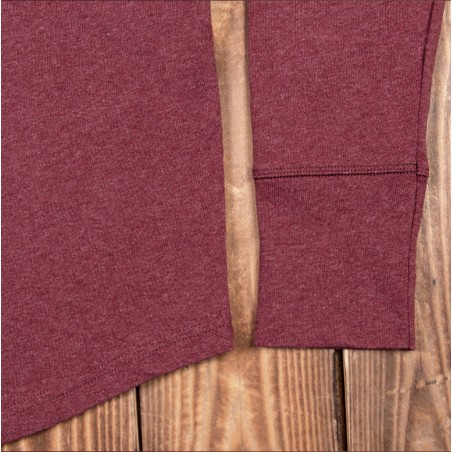 T-Shirt Henley rouge - 1927 Henley Shirt long sleeve granate red - Pike Brothers