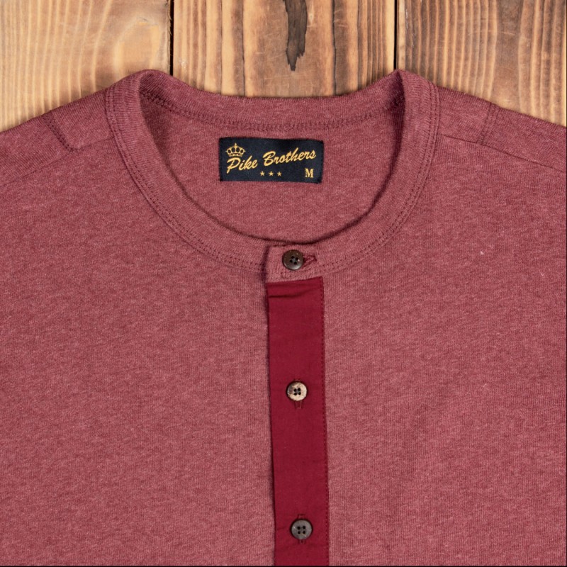 Red Henley T-Shirt - 1927 Henley Shirt long...