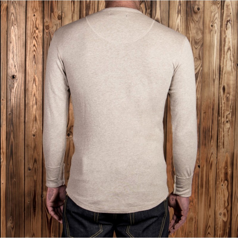 Beige Henley T-Shirt met lange mouwen - 1927...