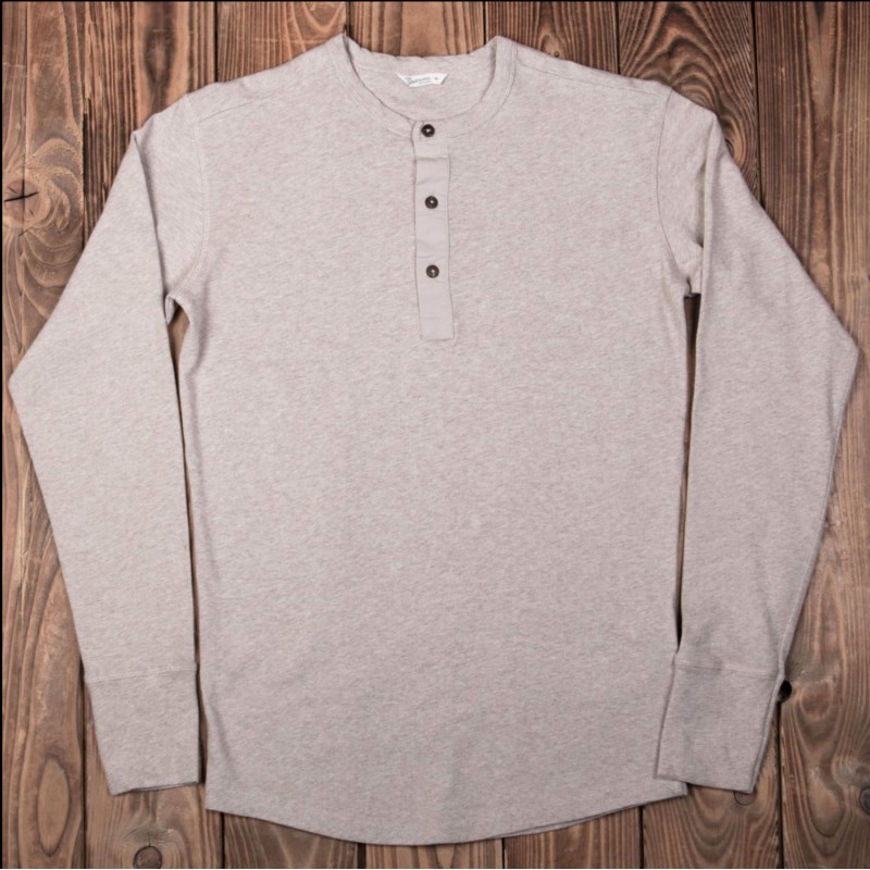 Beige Henley T-Shirt met lange mouwen - 1927...