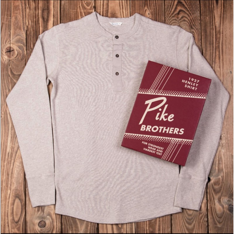 Beige Henley T-Shirt met lange mouwen - 1927...