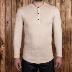 Beige Henley T-Shirt met lange mouwen - 1927 Henley Shirt...