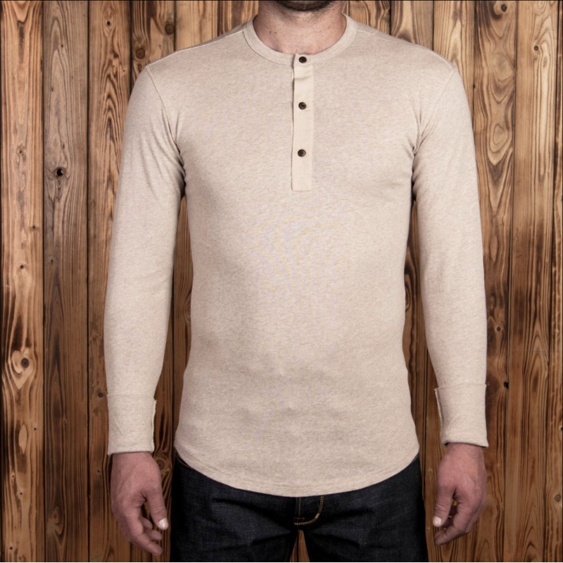 T-Shirt Henley beige Langarm - 1927 Henley...