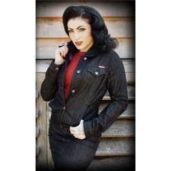 Damen-Jeansjacke schwarz - Rumble 59