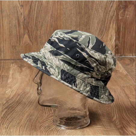 Vietnam Tiger Stripe Boonie Hat - 1966 Boonie Hat Tiger Silver