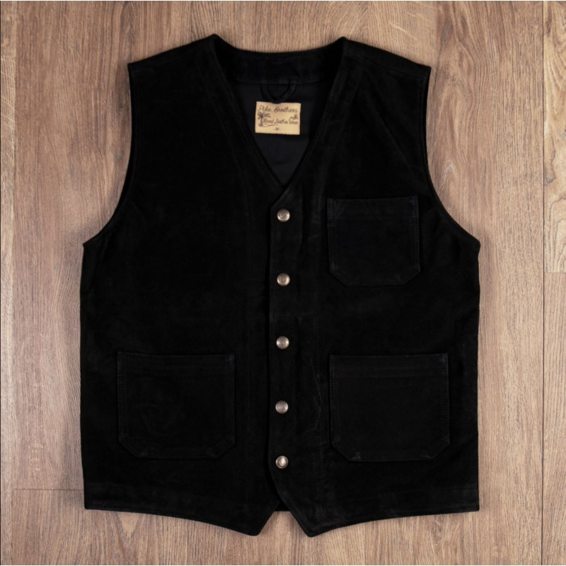 1937 Roamer Vest Mulholland Black Leather Vest...