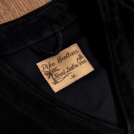 Schwarze Lederweste 1937 Roamer Vest Mulholland black - Pike Brothers