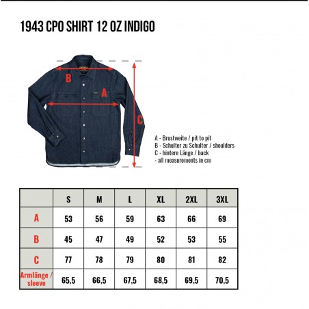 Denim-Hemd 1943 CPO Shirt 12oz indigo - Pike Brothers