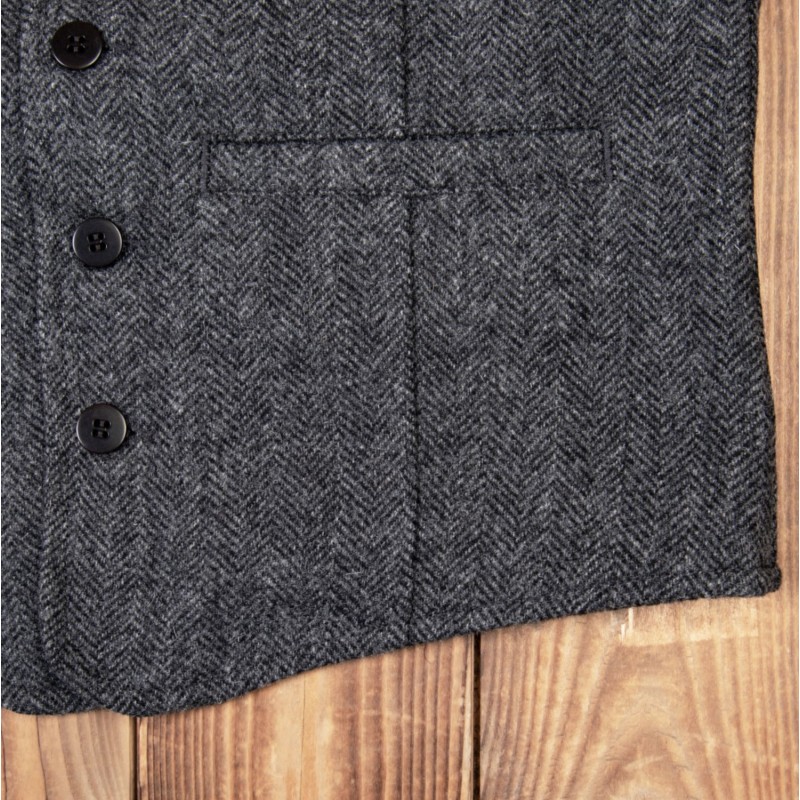Grijs visgraat wollen gilet - 1905 Hauler Vest...