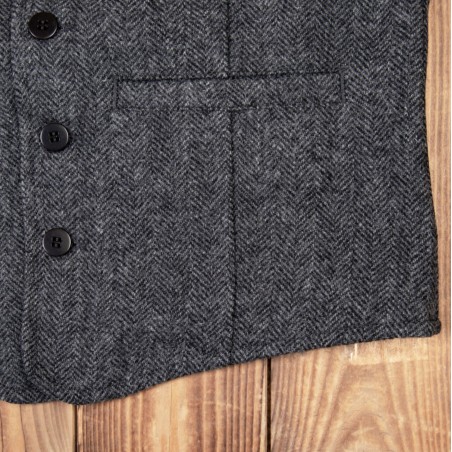 Grey Herringbone Wool Vest - 1905 Hauler Vest Dundee Grey Pike Brothers