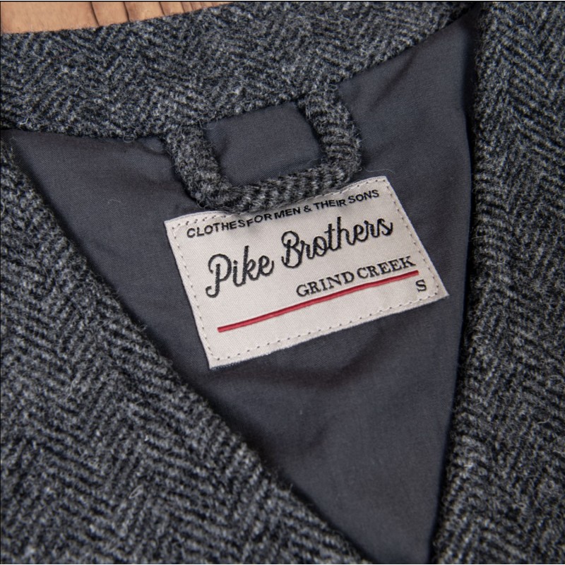 Graue Fischgrat-Wollweste - 1905 Hauler Vest...