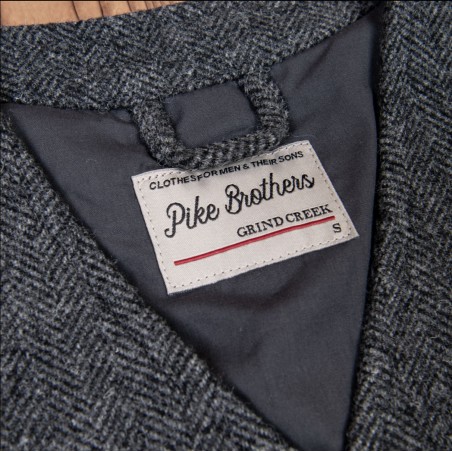 Grey Herringbone Wool Vest - 1905 Hauler Vest Dundee Grey Pike Brothers