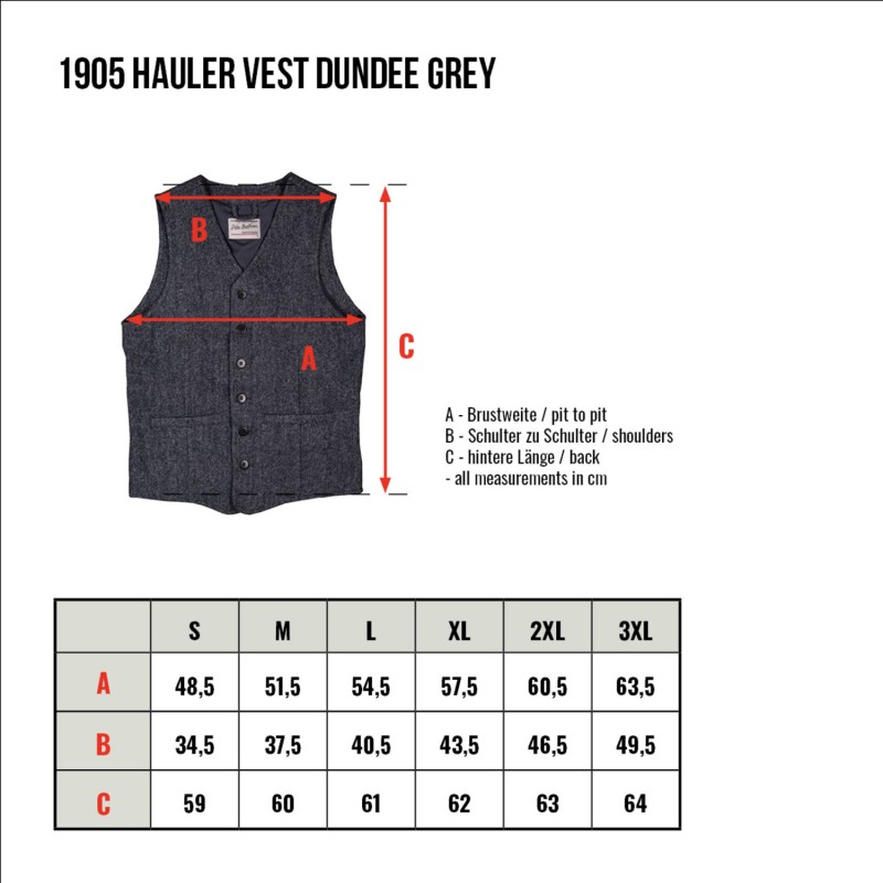 Grijs visgraat wollen gilet - 1905 Hauler Vest...