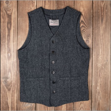 Grijs visgraat wollen gilet - 1905 Hauler Vest Dundee grey Pike Brothers