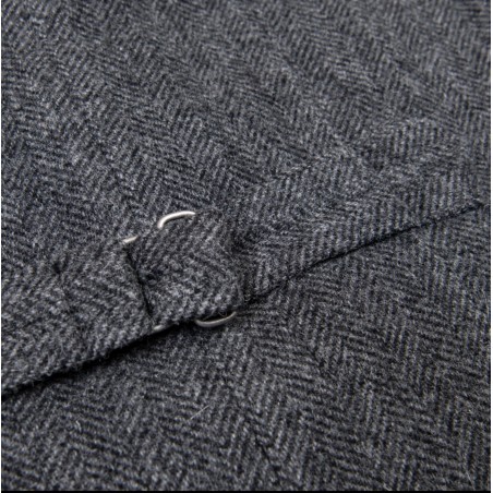Grey Herringbone Wool Vest - 1905 Hauler Vest Dundee Grey Pike Brothers